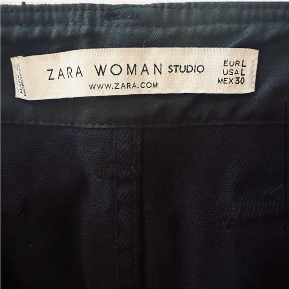 Zara Woman Cargo Mini Short Side Tie-Up Skirt, Black, Size L - Picture 10 of 11